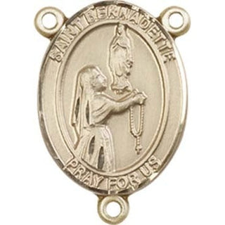14kt Gold Filled Saint Bernadette Rosary Center Rosary Center Engraved Catholic Saint Jewelry