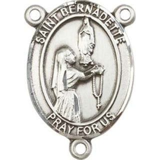 Sterling Silver Saint Bernadette Rosary Center
