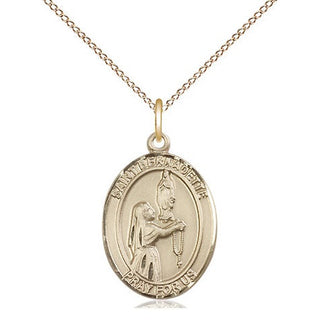 14kt Gold Filled Saint Bernadette Medal Religious Jewelry Engraved Catholic Saint Jewelry