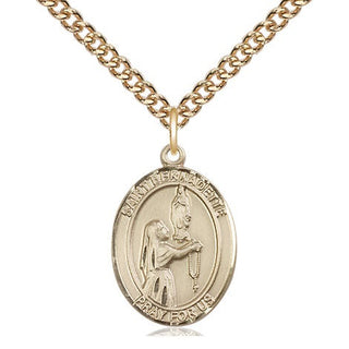 14kt Gold Filled Saint Bernadette Medal Religious Jewelry Engraved Catholic Saint Jewelry