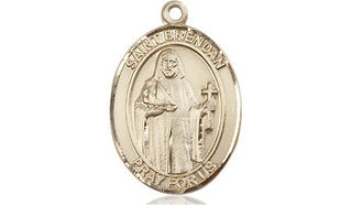 14kt Gold Filled Saint Brendan the Navigator Medal Engraved Catholic Saint Jewelry