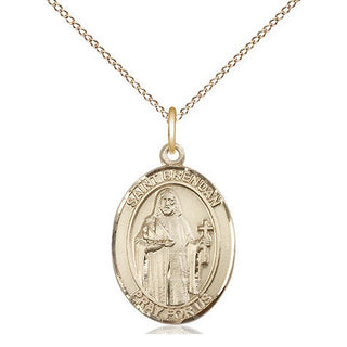 14kt Gold Filled Saint Brendan the Navigator Medal Religious Jewelry Engraved Catholic Saint Jewelry