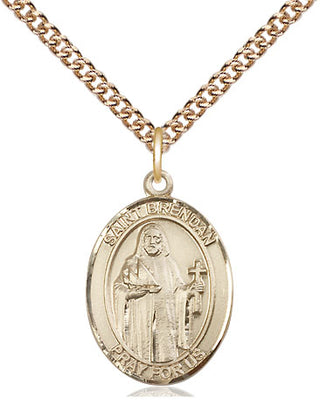 14kt Gold Filled Saint Brendan the Navigator Medal Religious Jewelry Engraved Catholic Saint Jewelry