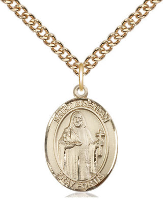 14kt Gold Filled Saint Brendan the Navigator Medal Religious Jewelry Engraved Catholic Saint Jewelry
