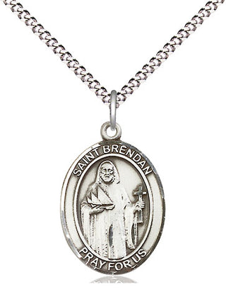 Pewter Saint Brendan the Navigator Medal Religious Jewelry Engraved Catholic Saint Jewelry