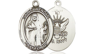 Sterling Silver Saint Brendan Navy Medal | Medium