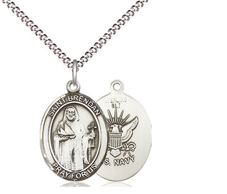 Sterling Silver Saint Brendan Navy Medal Religious Jewelry