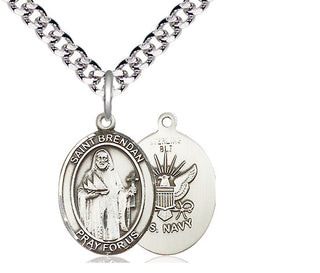 Sterling Silver Saint Brendan Navy Medal Religious Jewelry