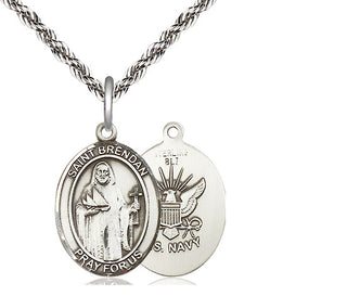 Sterling Silver Saint Brendan Navy Medal Religious Jewelry