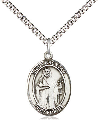 Sterling Silver Saint Brendan the Navigator Medal Religious Jewelry Engraved Catholic Saint Jewelry
