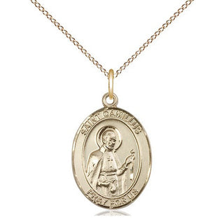 14kt Gold Filled Saint Camillus of Lellis Medal Religious Jewelry Engraved Catholic Saint Jewelry