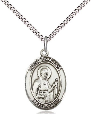 Pewter Saint Camillus of Lellis Medal Religious Jewelry Engraved Catholic Saint Jewelry