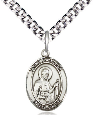 Pewter Saint Camillus of Lellis Medal Religious Jewelry Engraved Catholic Saint Jewelry
