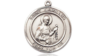 Pewter Saint Camillus of Lellis Medal Engraved Catholic Saint Jewelry