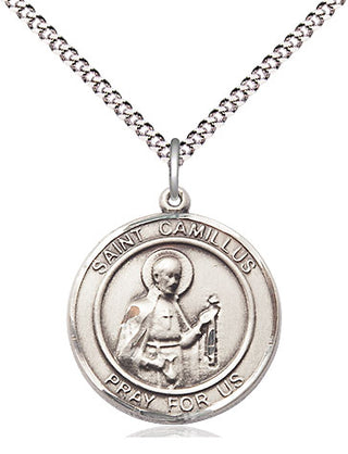 Pewter Saint Camillus of Lellis Medal Religious Jewelry Engraved Catholic Saint Jewelry