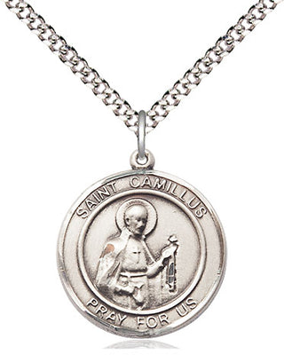 Pewter Saint Camillus of Lellis Medal Religious Jewelry Engraved Catholic Saint Jewelry