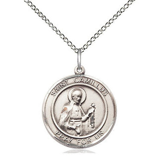 Sterling Silver Saint Camillus of Lellis Medal Religious Jewelry Engraved Catholic Saint Jewelry