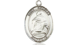 Pewter Saint Charles Borromeo Medal Engraved Catholic Saint Jewelry