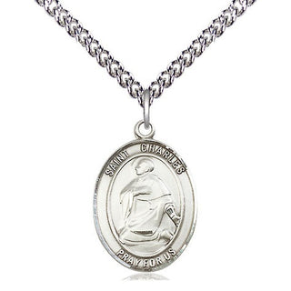 Sterling Silver Saint Charles Borromeo Medal Religious Jewelry Engraved Catholic Saint Jewelry