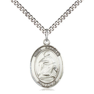 Sterling Silver Saint Charles Borromeo Medal Religious Jewelry Engraved Catholic Saint Jewelry