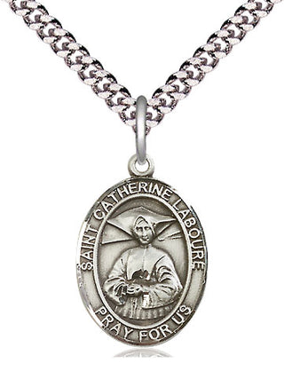 Pewter Saint Catherine Laboure Medal Religious Jewelry Engraved Catholic Saint Jewelry