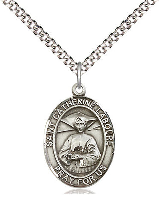 Pewter Saint Catherine Laboure Medal Religious Jewelry Engraved Catholic Saint Jewelry