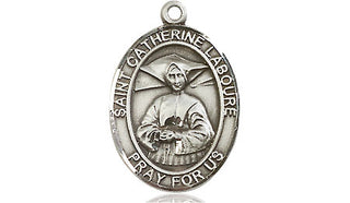 Sterling Silver Saint Catherine Laboure Medal Religious Jewelry Engraved Catholic Saint Jewelry