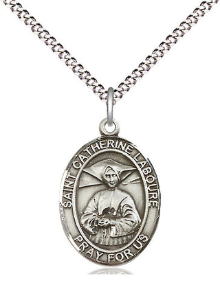Sterling Silver Saint Catherine Laboure Medal Religious Jewelry Engraved Catholic Saint Jewelry