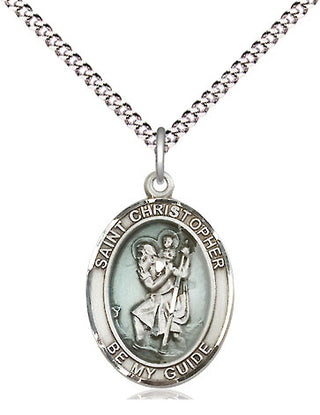 Pewter Saint Christopher Medal Religious Jewelry Engraved Catholic Saint Jewelry