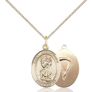 14kt Gold Filled Saint Christopher Paratrooper Medal Religious Jewelry