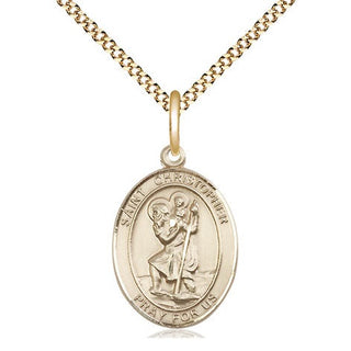 14kt Gold Filled Saint Christopher Medal Religious Jewelry Engraved Catholic Saint Jewelry