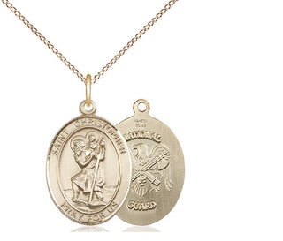 14kt Gold Saint Christopher National Guard Medal