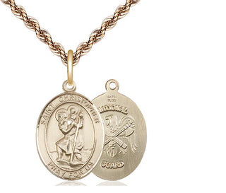 14kt Gold Saint Christopher National Guard Medal