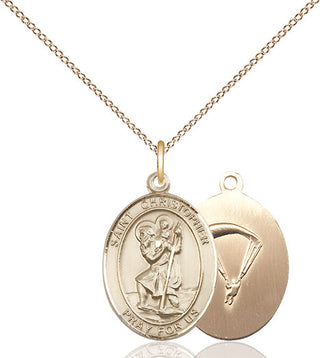 14kt Gold Saint Christopher Paratrooper Medal