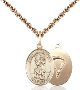 14kt Gold Saint Christopher Paratrooper Medal
