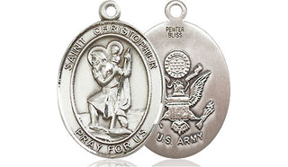 Pewter Saint Christopher Army Medal