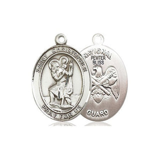 Pewter Saint Christopher National Guard Medal