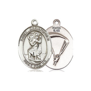 Pewter Saint Christopher Paratrooper Medal