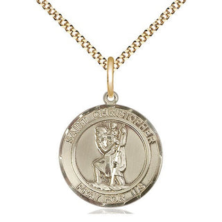 14kt Gold Filled Saint Christopher Medal Religious Jewelry Engraved Catholic Saint Jewelry