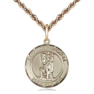 14kt Gold Filled Saint Christopher Medal Religious Jewelry Engraved Catholic Saint Jewelry