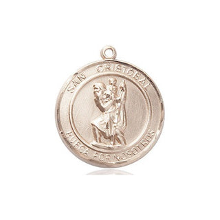14kt Gold Filled San Cristobal Medal Engraved Catholic Saint Jewelry