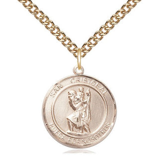 14kt Gold Filled San Cristobal Medal Religious Jewelry Engraved Catholic Saint Jewelry