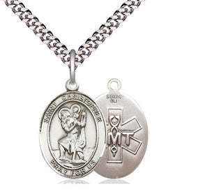 Sterling Silver Saint Christopher EMT Medal Religious Jewelry