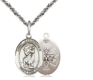 Sterling Silver Saint Christopher EMT Medal Religious Jewelry