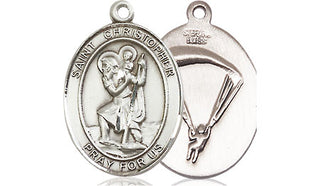 Sterling Silver Saint Christopher Paratrooper Medal Religious Jewelry