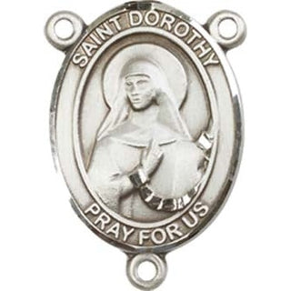Sterling Silver Saint Dorothy Rosary Center