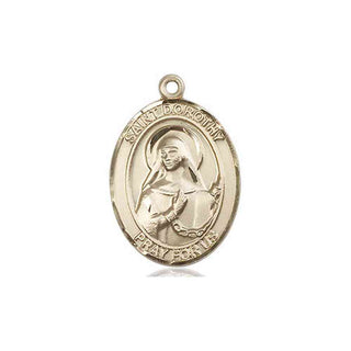 14kt Gold Saint Dorothy Medal Engraved Catholic Saint Jewelry