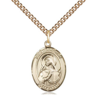 14kt Gold Saint Dorothy Medal Engraved Catholic Saint Jewelry