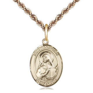 14kt Gold Saint Dorothy Medal Engraved Catholic Saint Jewelry