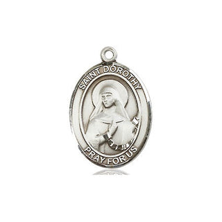 Pewter Saint Dorothy Medal Engraved Catholic Saint Jewelry